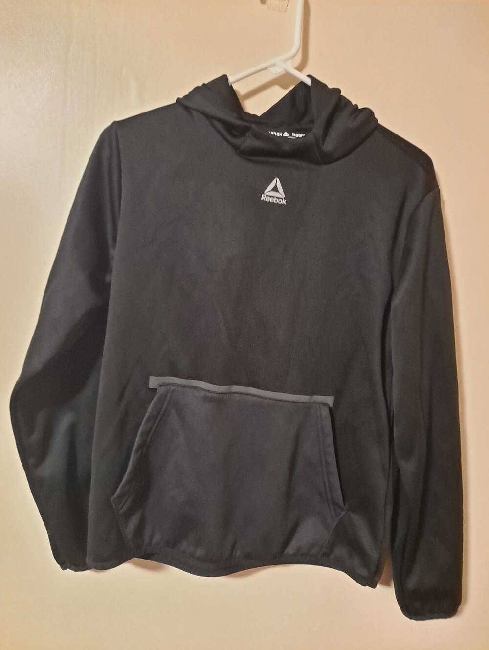 Reebok Black Pullover Hoodie with Logo